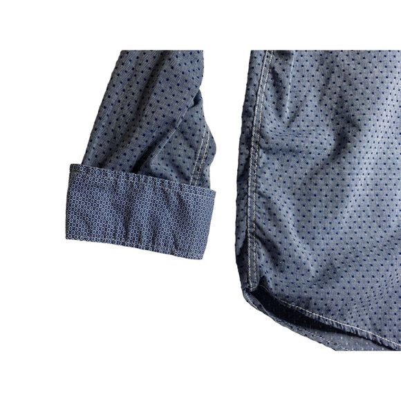 Michael Brandon Button Up Flip Cuff Dress Shirt Mens Small - Picture 3 of 6